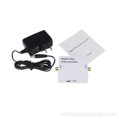 Digital 2-way Audio Converter, Coaxial to Toslink or Toslink to Coaxial